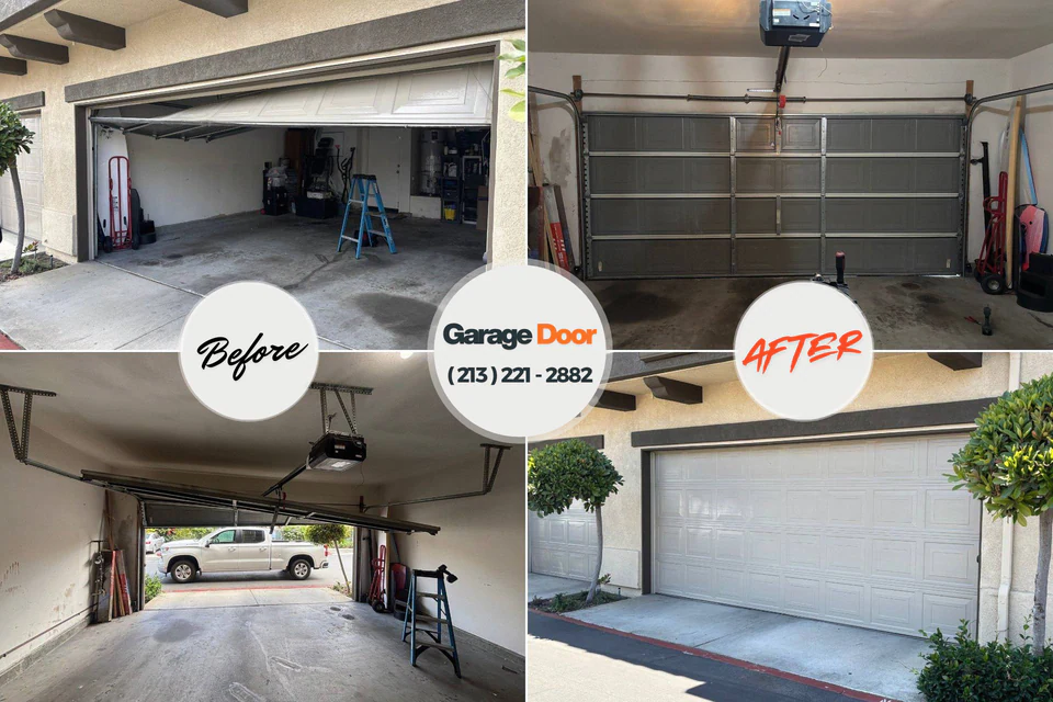 Before and after: garage door repair Fostoria, MI